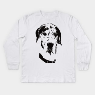 Great Dane Face Design Kids Long Sleeve T-Shirt